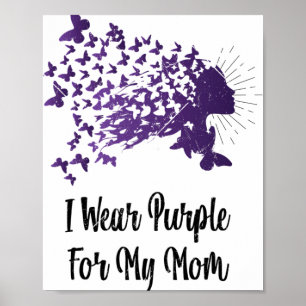 Funny I Wear Purple For My Mum Heimerheimer Awaren Poster