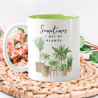 Funny I Wet My Plants Two-Tone Coffee Mug