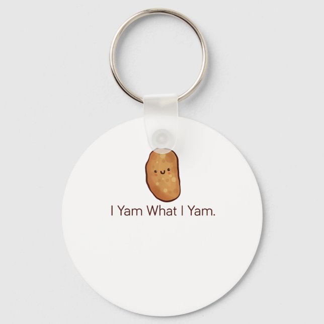 Funny I Yam What I Yam For Men, Women & Youth Key Ring (Front)