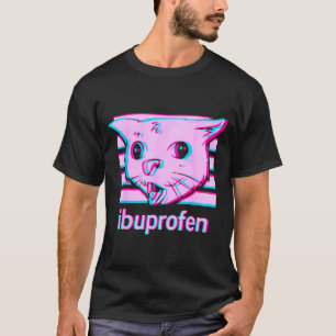 Funny ibuprofen cat meme with cringe feline face T-Shirt