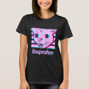 Funny ibuprofen cat meme with cringe feline face T-Shirt