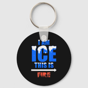Funny Ice And Fire Costume Halloween Family Matchi Key Ring