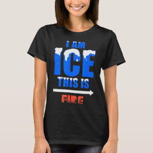Funny Ice And Fire Costume Halloween Family Matchi T-Shirt