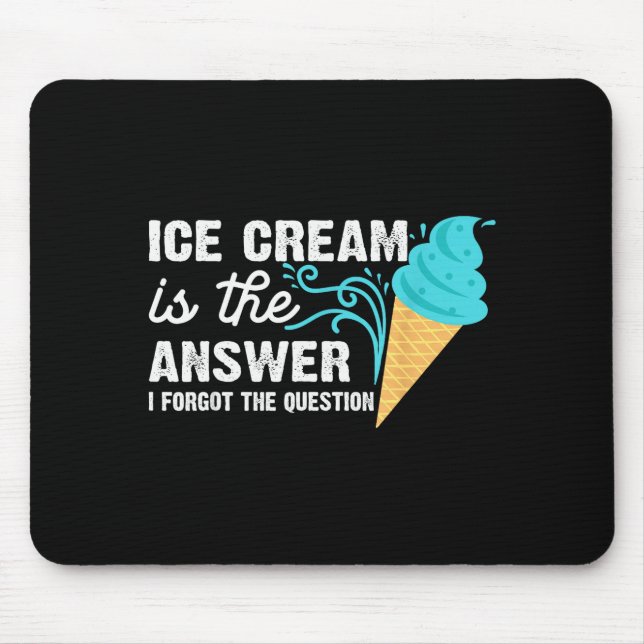 Funny Ice Cream Art For Men Women Kids Dessert Ice Mouse Pad (Front)