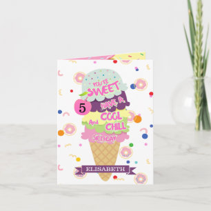 Funny Ice Cream Cone Kids Birthday Card