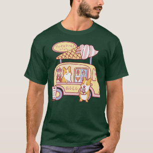 Funny Ice Cream Food Truck Corgis Dog Lover Puppy  T-Shirt