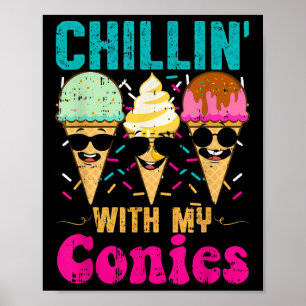 Funny Ice Cream Summer Beach Cones  Poster