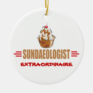 Funny Ice Cream Sundae Ceramic Tree Decoration
