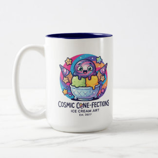 funny ice cream Two-Tone coffee mug