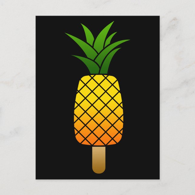 Funny Ice Drop Pineapple Refreshing Summer Fruit Postcard (Front)