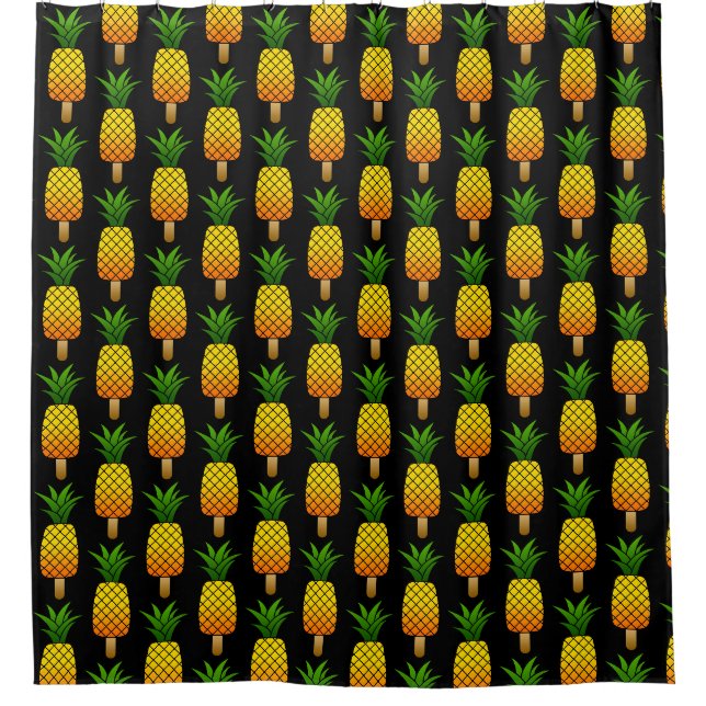 Funny Ice Drop Pineapple Refreshing Summer Fruit Shower Curtain (Front)
