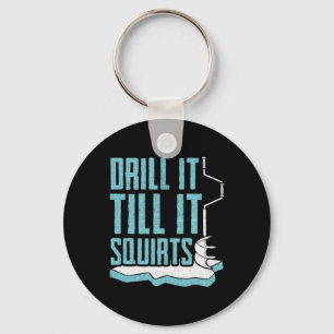 Funny Ice Fishing Design For Men Women Ice Fisher  Key Ring