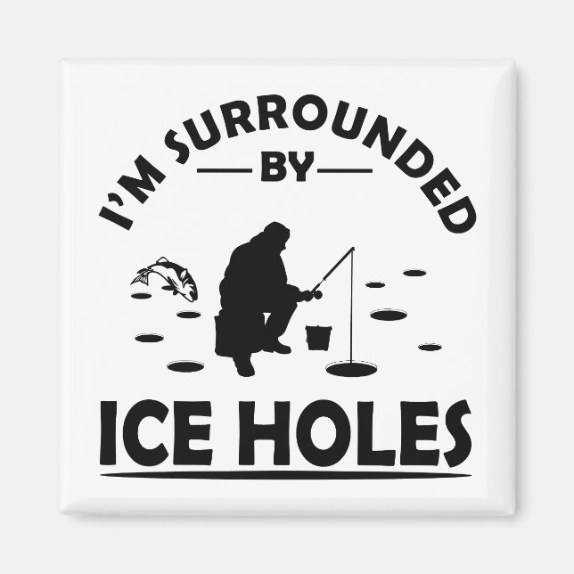 funny ice fishing magnet (Front)