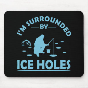 funny ice fishing mouse pad