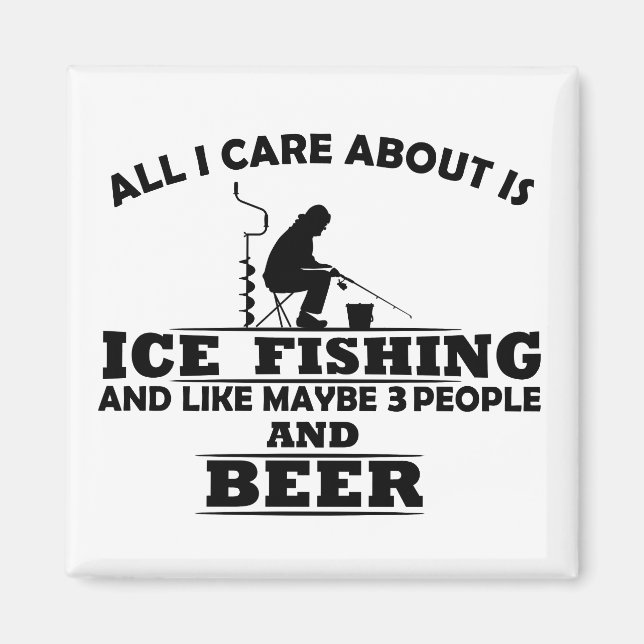 Funny Ice Fishing sayings  Magnet (Front)