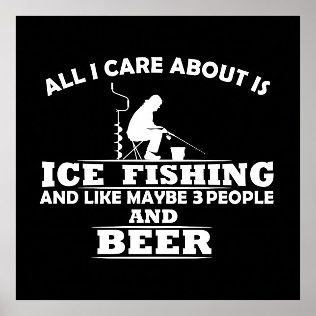 Funny Ice Fishing sayings  Poster (Front)
