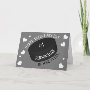 Funny Ice Hockey #1 Fan Valentines Holiday Card