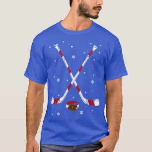 Funny Ice Hockey ChristmasCandy Stick Gift Kids T-Shirt