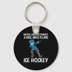 Funny Ice Hockey For Girls Kids Field Rink Ndy Tea Key Ring