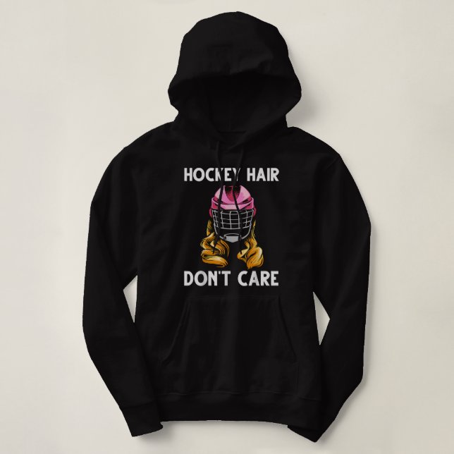Funny Ice Hockey For Girls Women Hockey Sport Play Hoodie (Design Front)