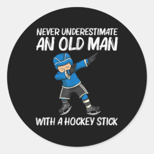 Funny Ice Hockey For Men Dad Field Rink Ndy Team S Classic Round Sticker