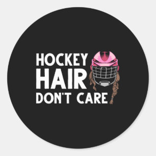 Funny Ice Hockey For Women Girls Field Hockey Helm Classic Round Sticker