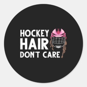 Funny Ice Hockey For Women Girls Field Hockey Helm Classic Round Sticker