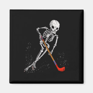 Funny Ice Hockey Gift Skeleton For Men Kids Goalke Magnet