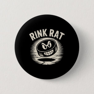 Funny Ice Hockey Ice Rink Rat 6 Cm Round Badge