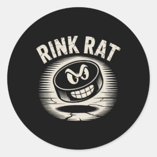 Funny Ice Hockey Ice Rink Rat Classic Round Sticker
