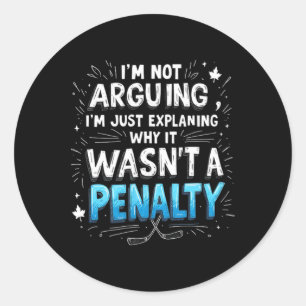 Funny Ice Hockey Penalty Debyte Classic Round Sticker