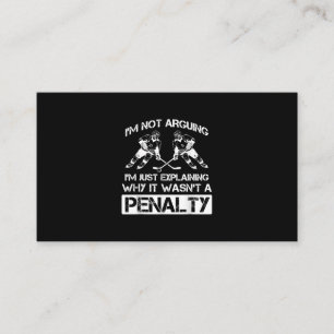 Funny Ice Hockey Player Discussing Bully Penalty Business Card