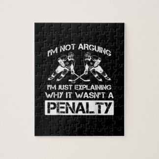 Funny Ice Hockey Player Discussing Bully Penalty Jigsaw Puzzle