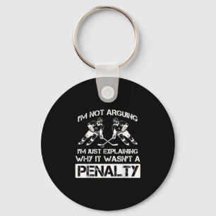 Funny Ice Hockey Player Discussing Bully Penalty Key Ring