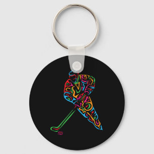 Funny Ice Hockey Player Ice Hockey Fan Graphic Out Key Ring