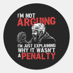 Funny Ice Hockey Player Sports Humor Classic Round Sticker