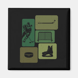 Funny Ice Hockey Puck Stick Winter Game Ice Hockey Magnet