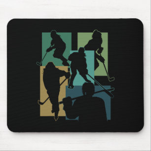 Funny Ice Hockey Puck Stick Winter Game Ice Hockey Mouse Pad