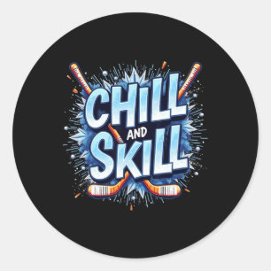 Funny Ice Hockey Quote Gift Skill  Classic Round Sticker