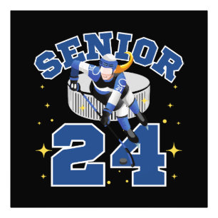 Funny Ice Hockey Senior 2024 Photo Print