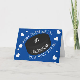 Funny Ice Hockey You've Scored Valentines Holiday Card