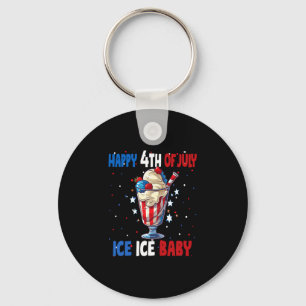Funny ice ice baby cream cone american flag usa key ring