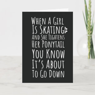 Funny Ice Skating Cards For Her Women Teen Girls