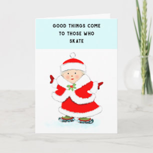 Funny Ice Skating Holiday Card