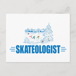Funny Ice Skating Postcard