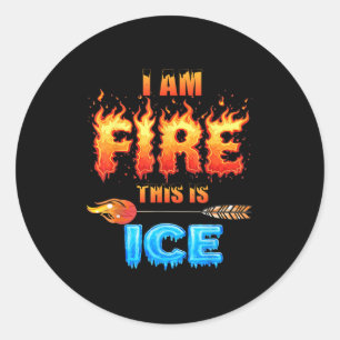 Funny Ice This Is Fire Costume Halloween Family Ma Classic Round Sticker