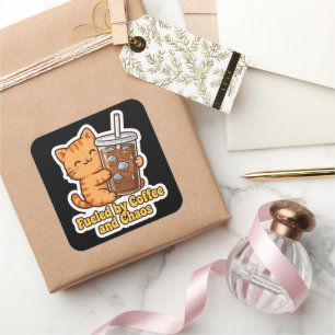 Funny Iced Coffee Lover Gift Square Sticker