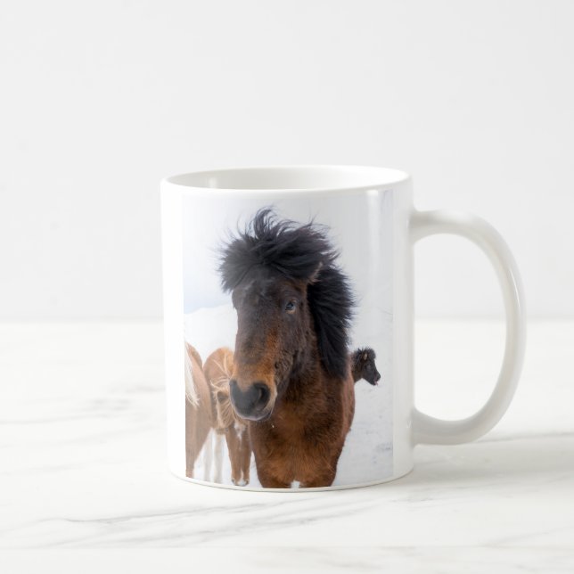 Funny Icelandic Horse Portrait Coffee Mug (Right)