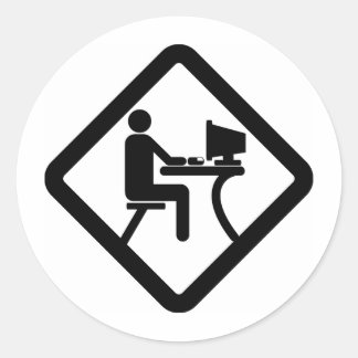 funny icon classic round sticker