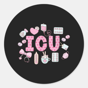 Funny Icu Nurse Intensive Care Unit Nurse Emergenc Classic Round Sticker